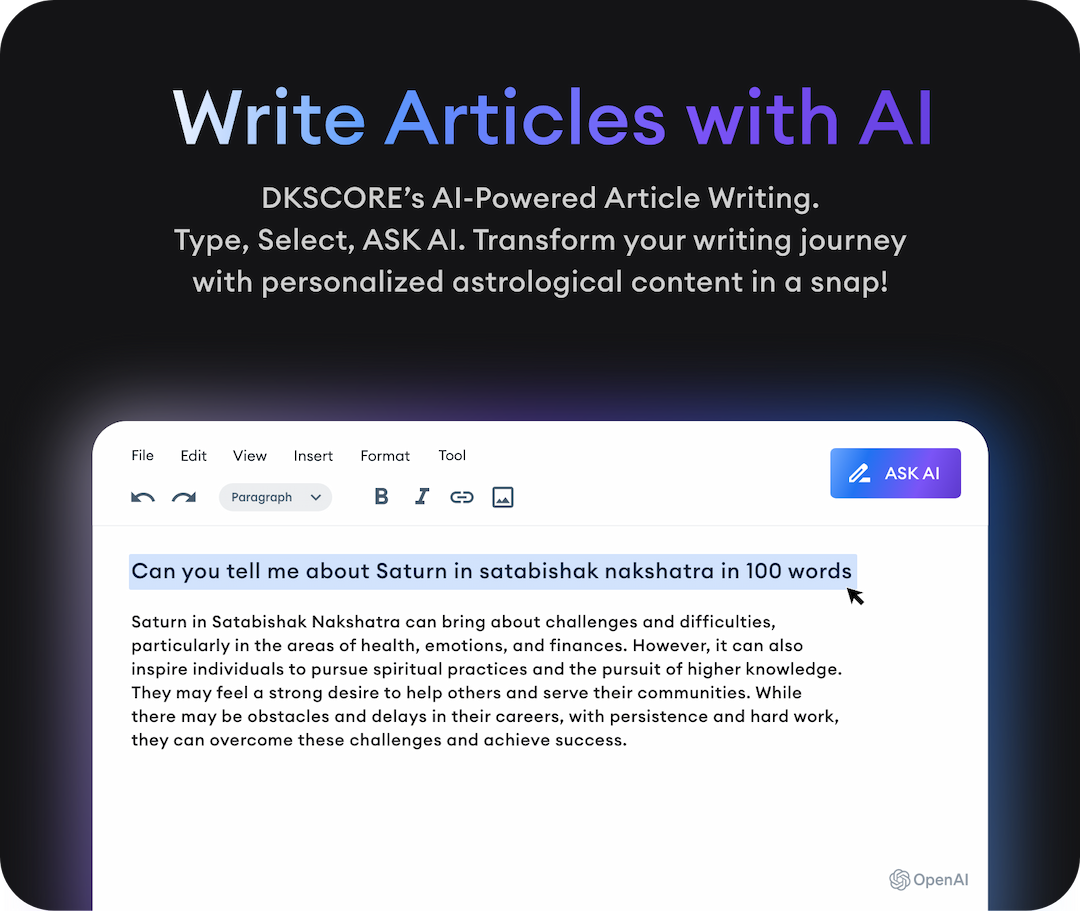 write article with AI -DKSCORE