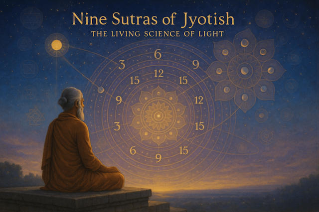 Nine Sutras of Jyotish: Numbers Remedies and the Living Science of Light -DKSCORE