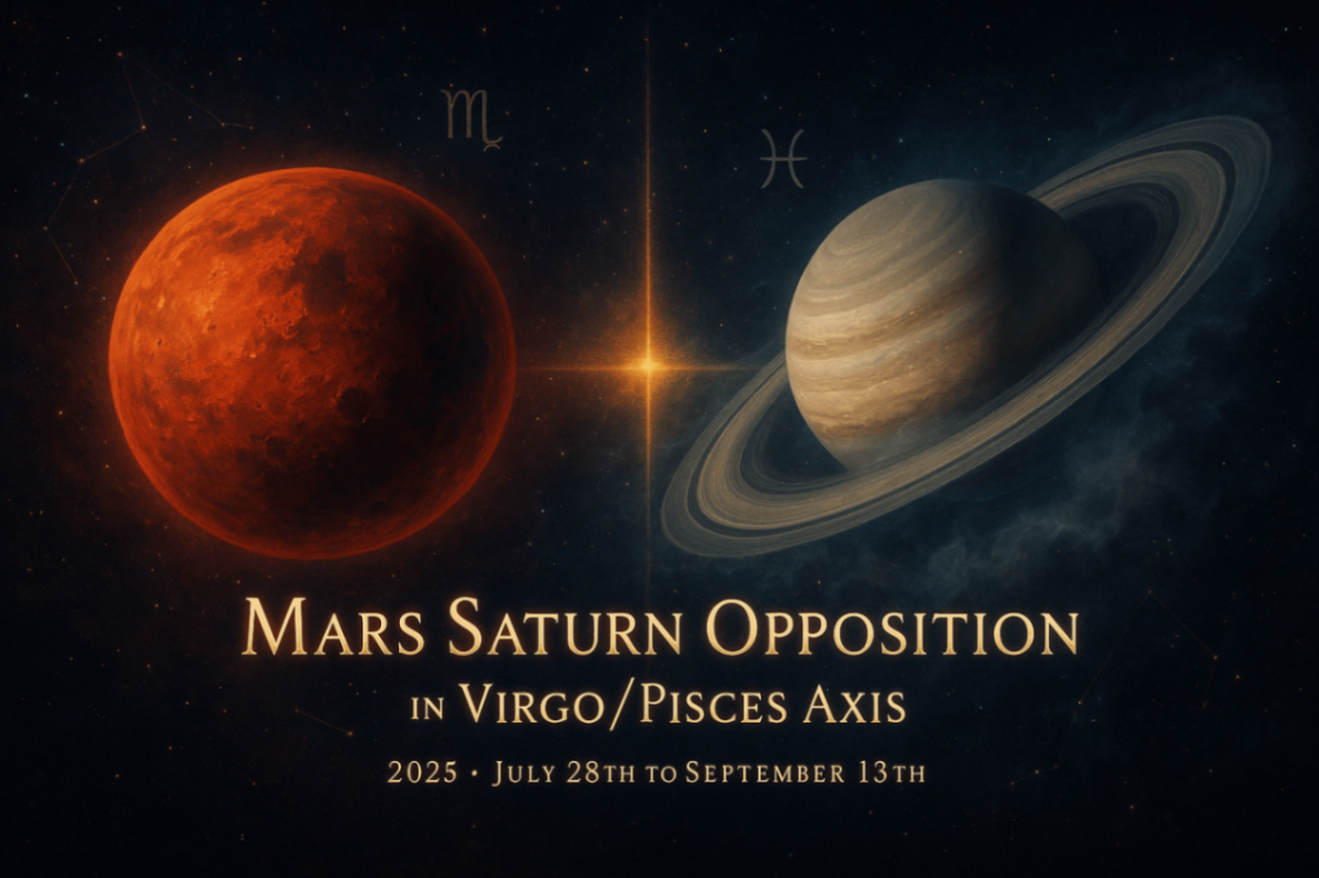 Mars Saturn Opposition in Virgo/Pisces Axis 2025 - July 28th to September 13th -DKSCORE Mars Saturn Opposition in Virgo/Pisces Axis 2025 - July 28th to September 13th -DKSCORE