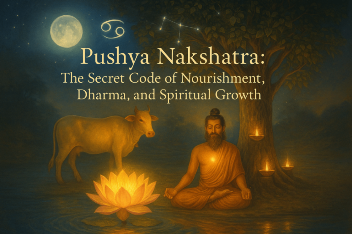 Pushya Nakshatra: The Secret Code of Nourishment Dharma and Spiritual Growth -DKSCORE Pushya Nakshatra: The Secret Code of Nourishment Dharma and Spiritual Growth -DKSCORE